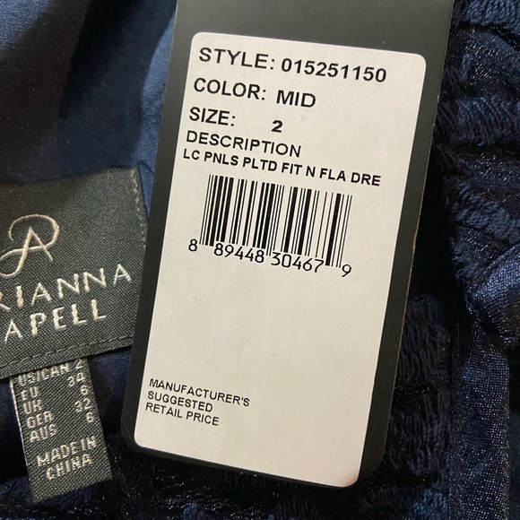NWT Adrianna Papell Fit and Flare Midnight Blue Dress - Picture 9 of 10